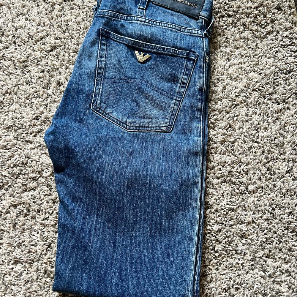 Emporio Armani Blue Straight Jeans Premium Denim
